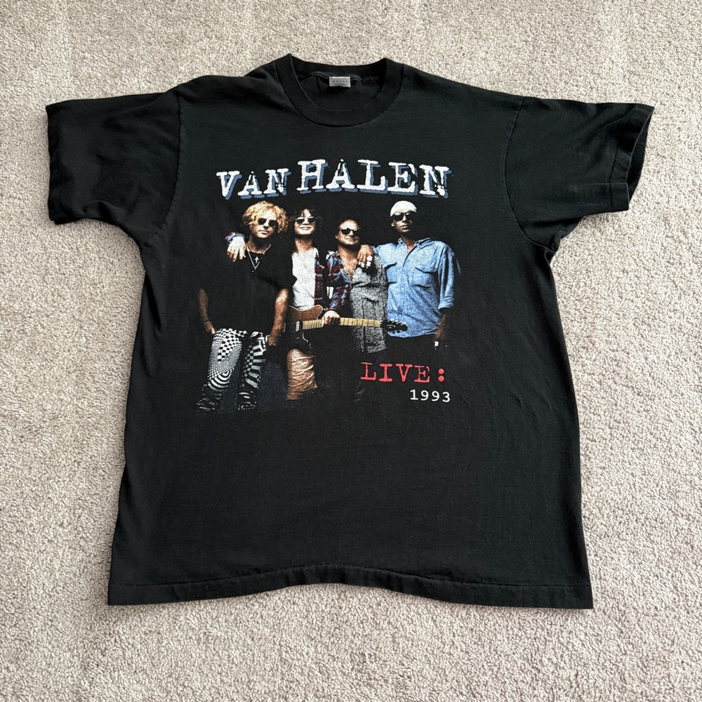Vintage 1993 Van Halen Live Tour T Shirt XL 22x30 Single Stitch Band Tee 90s